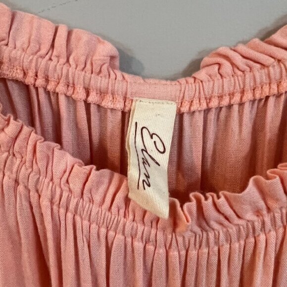 Elan Boho Bell Sleeve Off Shoulder Pink Romper Small Festival Beachy - Picture 4 of 5